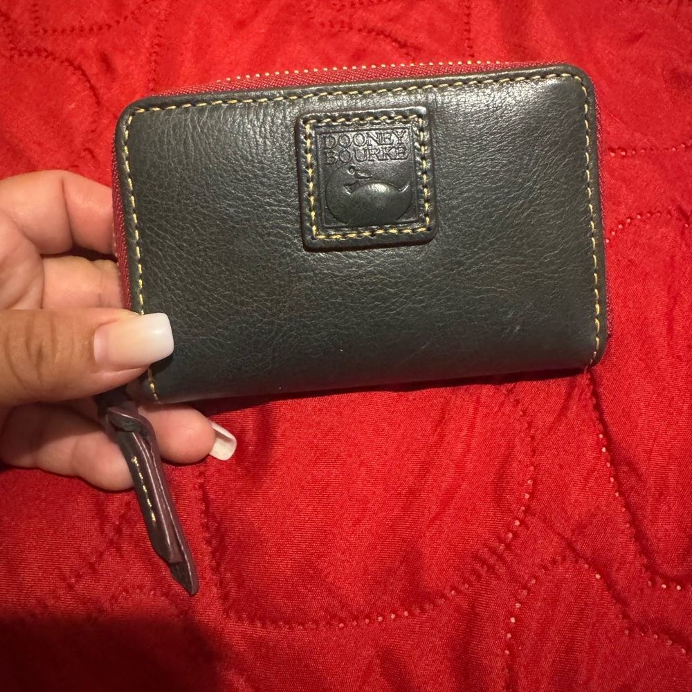 Dooney & Bourke Green and Red Leather Card Holder